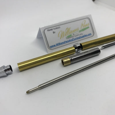 Slimline Pen Kit Chrome with Black Stripe - Williams Pens & Turning Supplies.