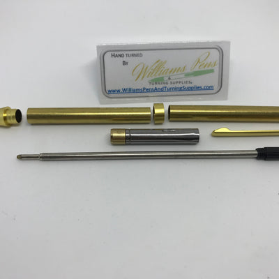 Slimline Pen Kit Satin Gold - Williams Pens & Turning Supplies.