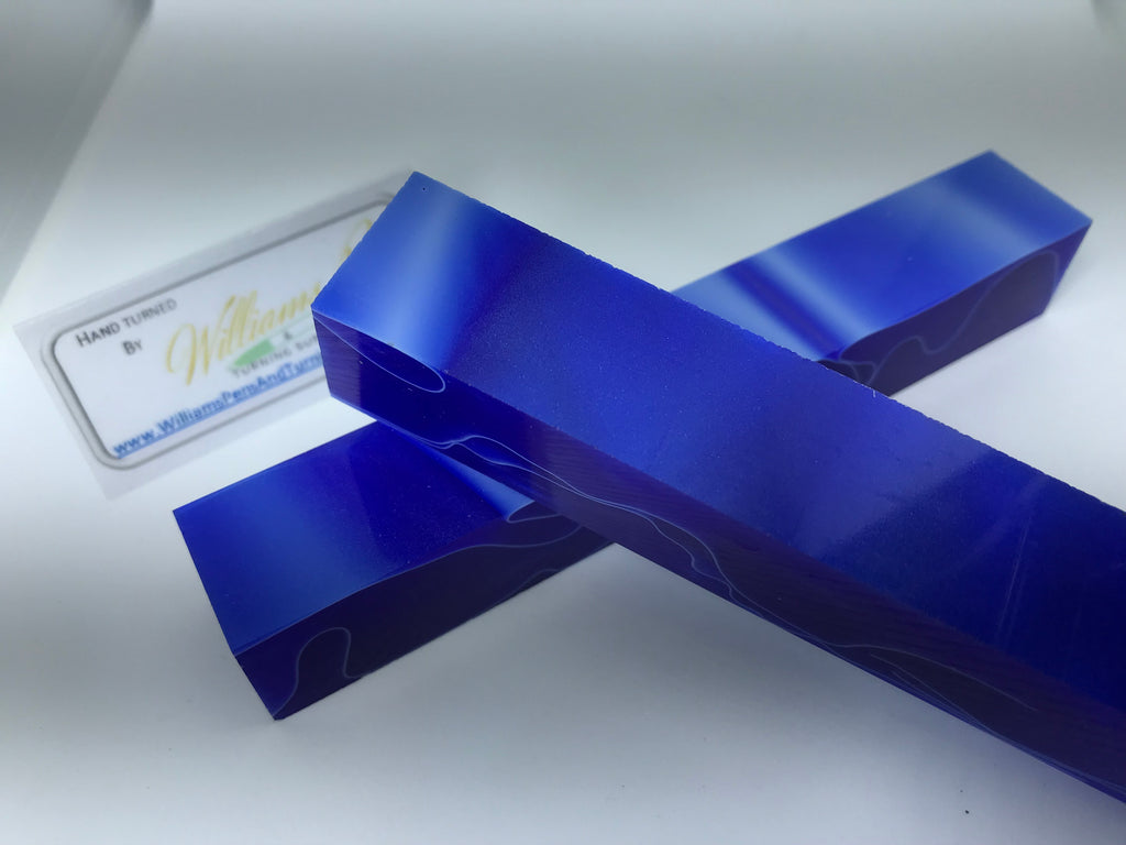 Acrylic Dark Blue with White Line Swirl Pen Blank - Williams Pens & Turning Supplies.