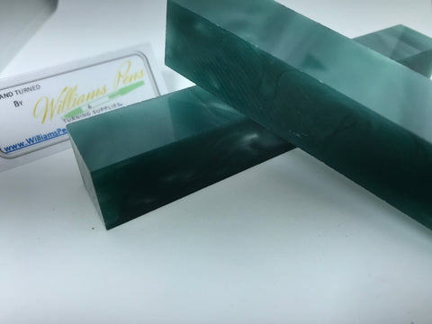 Acrylic Green with Transparence Line Pen Blank - Williams Pens & Turning Supplies.