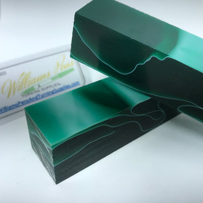 Acrylic Dark Green with White Line Pen Blank - Williams Pens & Turning Supplies.