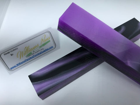 Acrylic Light Purple with Black Line Swirl Pen Blank - Williams Pens & Turning Supplies.