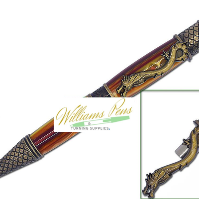 Antique Bronze Polish Loong Pen Kit Dragon - Williams Pens & Turning Supplies.
