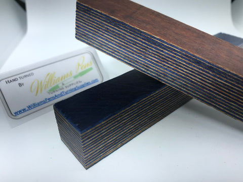 Colour Wood Pen Blank (Blue & Coffee) - Williams Pens & Turning Supplies.