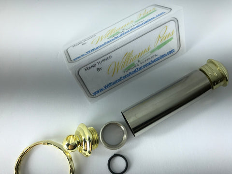 Gold Secret Compartment Pill Box Key Chain Kit - Williams Pens & Turning Supplies.