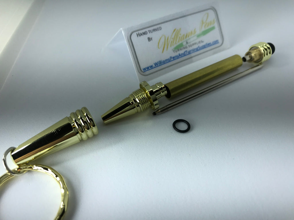 Gold Keychain Stylus Pen Kit - Williams Pens & Turning Supplies.
