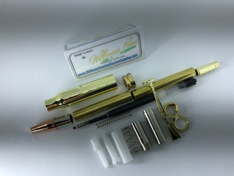 Gold Bullet Click Pen Kit with Copper Tip - Williams Pens & Turning Supplies.