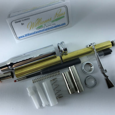 Chrome Bullet Click Pen Kit with Copper Tip - Williams Pens & Turning Supplies.
