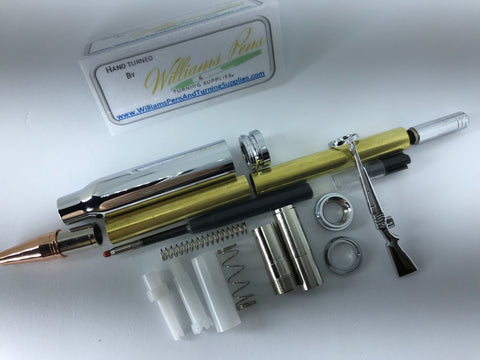 Chrome Bullet Click Pen Kit with Copper Tip - Williams Pens & Turning Supplies.
