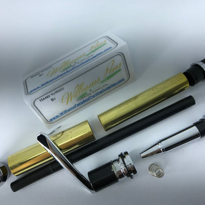 Chrome Upgraded Jr. Gentleman Pen Kit - Williams Pens & Turning Supplies.