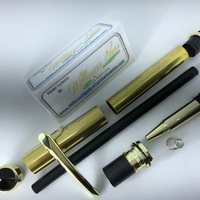Gold Upgraded Jr. Gentleman Pen Kit - Williams Pens & Turning Supplies.