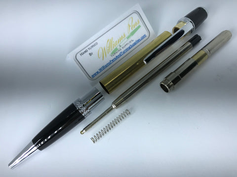 Chrome & Black Chrome Sierra Pen Kit - Williams Pens & Turning Supplies.