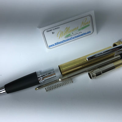 Chrome & Matt Black Sierra Pen Kit - Williams Pens & Turning Supplies.