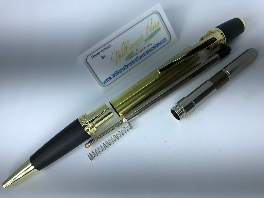 Gold & Matt Black Chrome Sierra Pen Kit - Williams Pens & Turning Supplies.