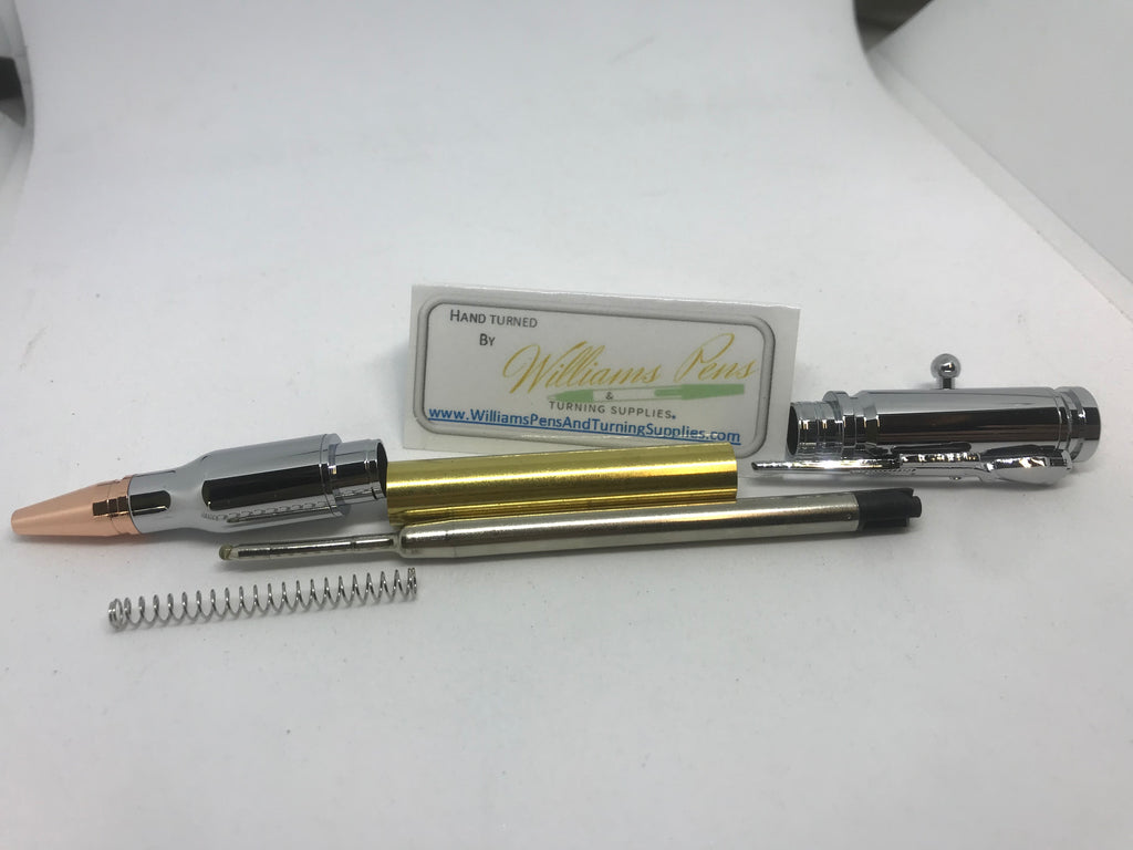 Chrome Rifle Bolt Pen Kit - Williams Pens & Turning Supplies.