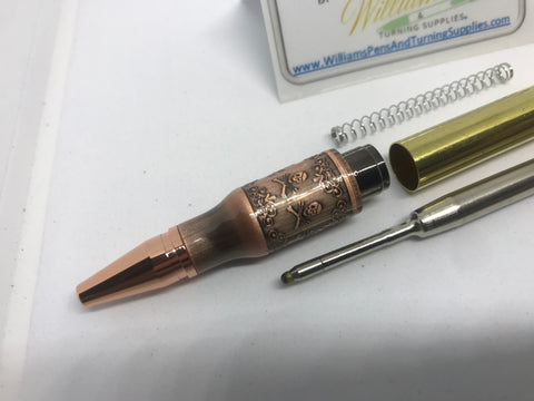 Antique Rose Copper Polish Pirate Bolt Pen Kit - Williams Pens & Turning Supplies.