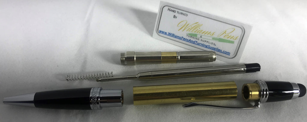 Chrome plating + Black Chrome Sierra Touch Stylus Pen Kits. - Williams Pens & Turning Supplies.