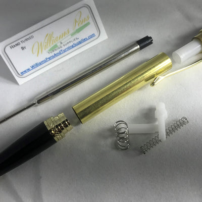 Gold + Black Chrome Sierra Click Pen Kits - Williams Pens & Turning Supplies.