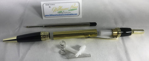 Gold + Black Chrome Sierra Click Pen Kits - Williams Pens & Turning Supplies.