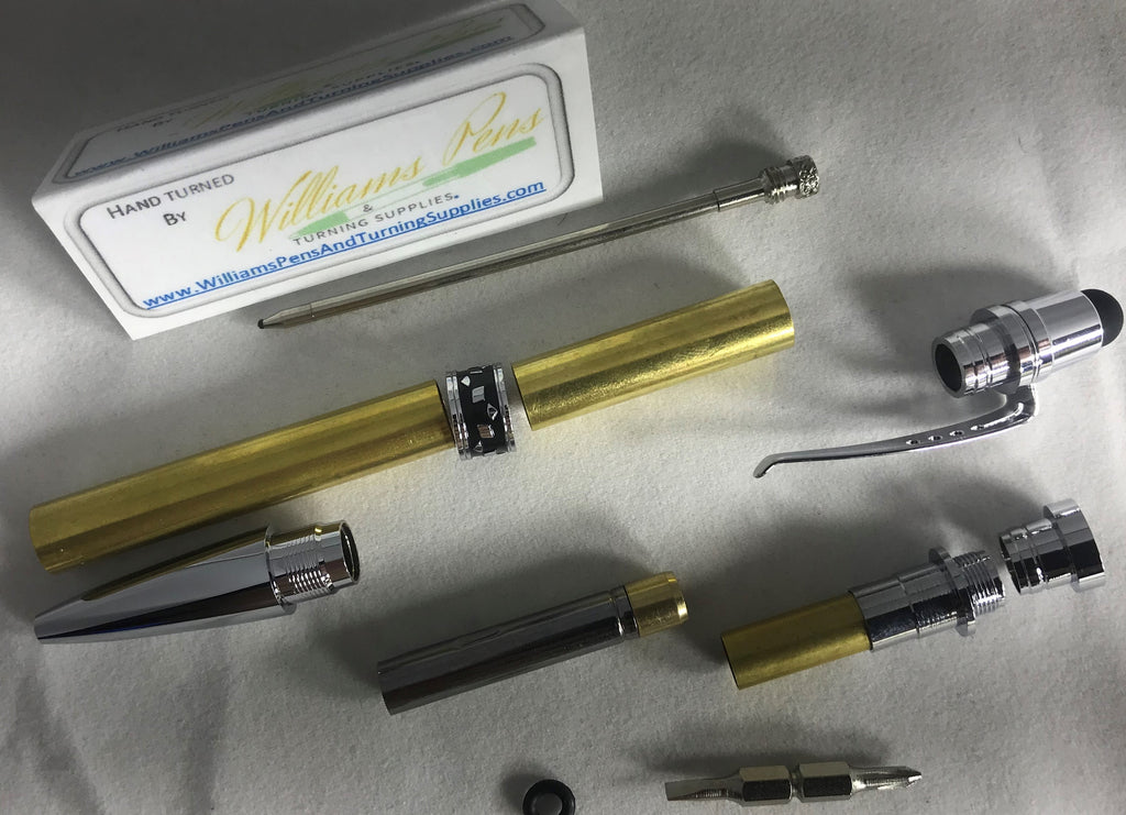 Chrome + Black Chrome Sierra Click Pen Kits - Williams Pens & Turning Supplies.