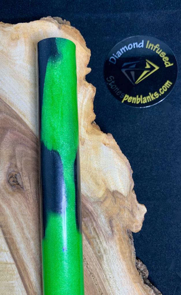 Green Mamba Diamond Infused Acrylic Pen Blank
