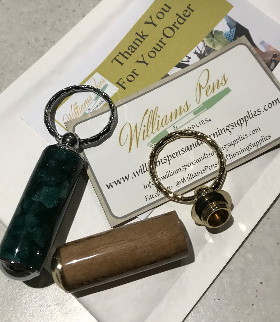 Gold Secret Compartment Pill Box Key Chain Kit - Williams Pens & Turning Supplies.