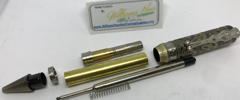 Antique Silver & Antique Bronze Polish Pirate Panic Pen Kits - Williams Pens & Turning Supplies.