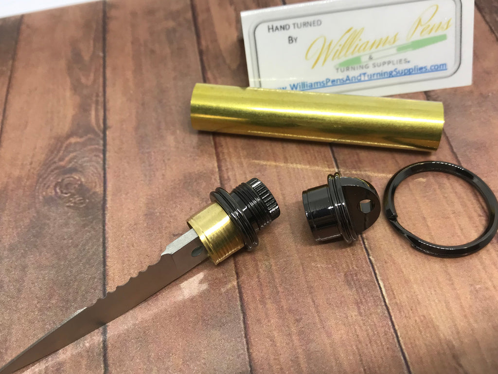 Gun Metal Compact Keychain Knife Kit - Williams Pens & Turning Supplies.