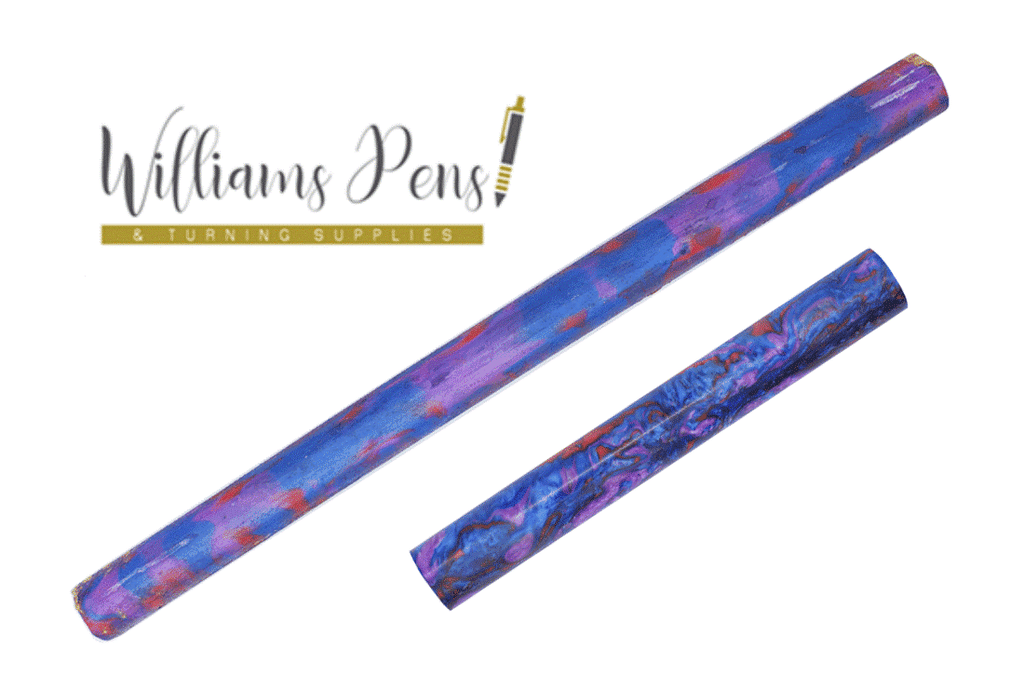 Purple, Blue & Red Resin Pen Rod Blanks Size: 18mm x 300mm - Williams Pens & Turning Supplies.