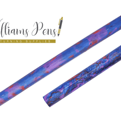 Purple, Blue & Red Resin Pen Rod Blanks Size: 18mm x 300mm - Williams Pens & Turning Supplies.