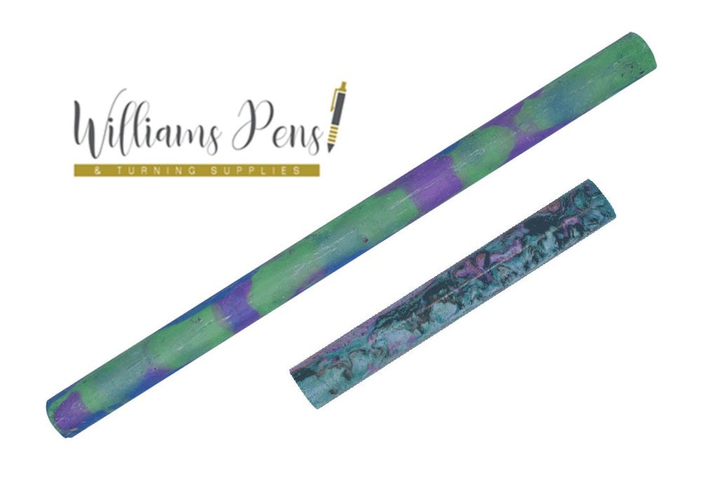 Green, Purple & Blue Resin Pen Rod Blanks Size: 18mm x 300mm