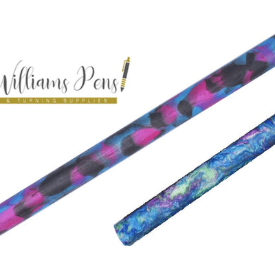 Blue, Bright Pink & Black Resin Pen Rod Blanks Size: 18mm x 300mm - Williams Pens & Turning Supplies.
