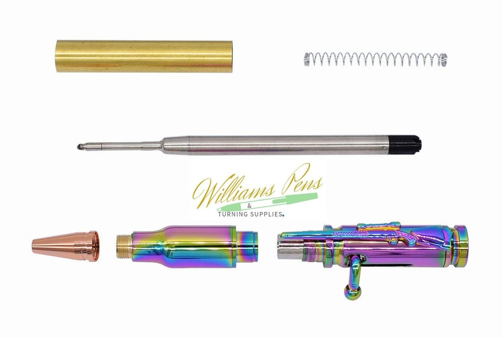 Colourful Vacuum Oil Slick Rifle Bolt Action Pen Kits