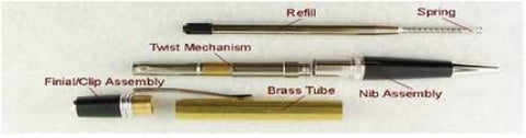 Chrome & Matt Black Sierra Pen Kit - Williams Pens & Turning Supplies.