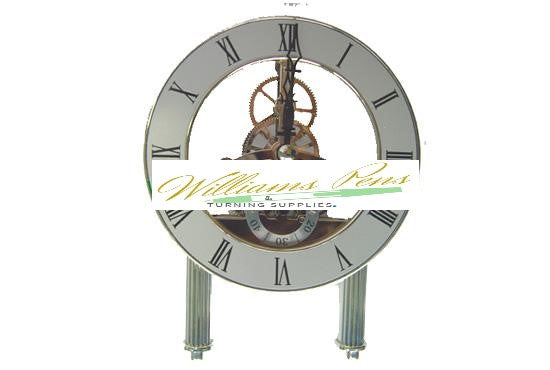 Silver Quartz Skeleton Clock Movement Round