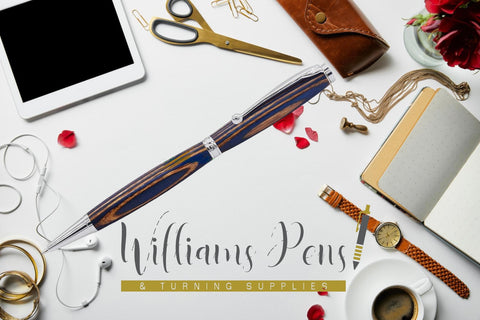 Fancy Pen Kit Satin Silver - Williams Pens & Turning Supplies.