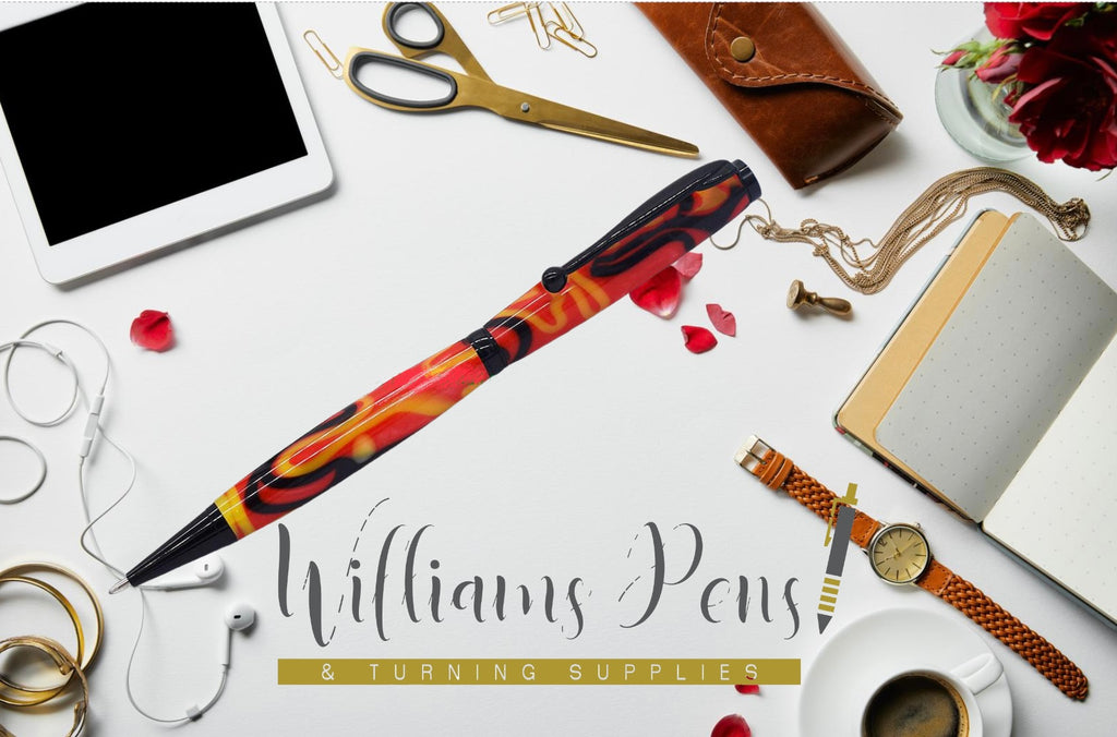 Fancy Pen Kit Black Enamel - Williams Pens & Turning Supplies.